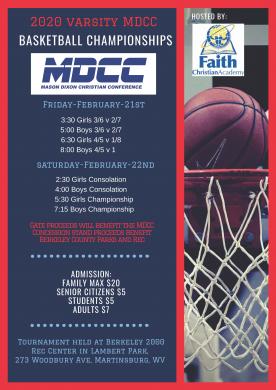 2020 Varsity MDCC Basketball Championships Flyer